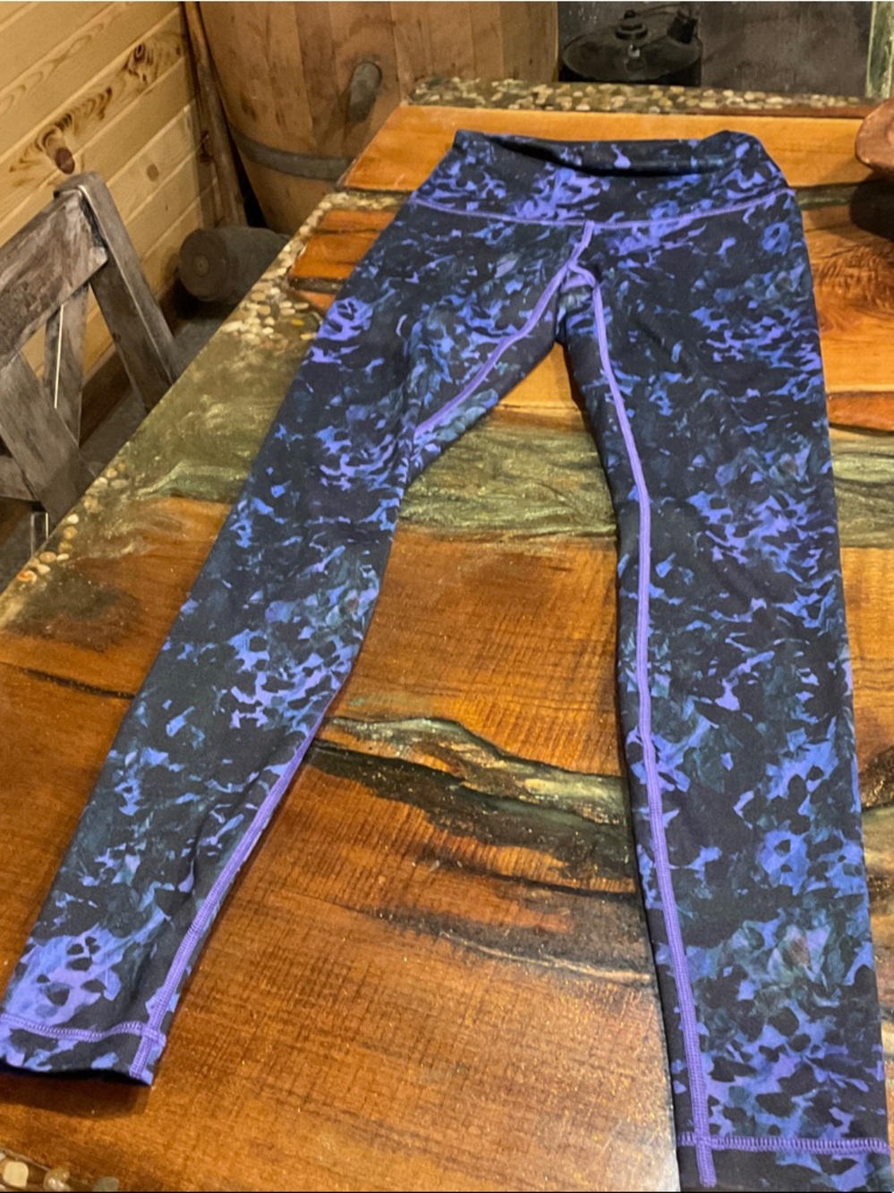 lululemon athletica Black & Purple Printed Performance Leggings